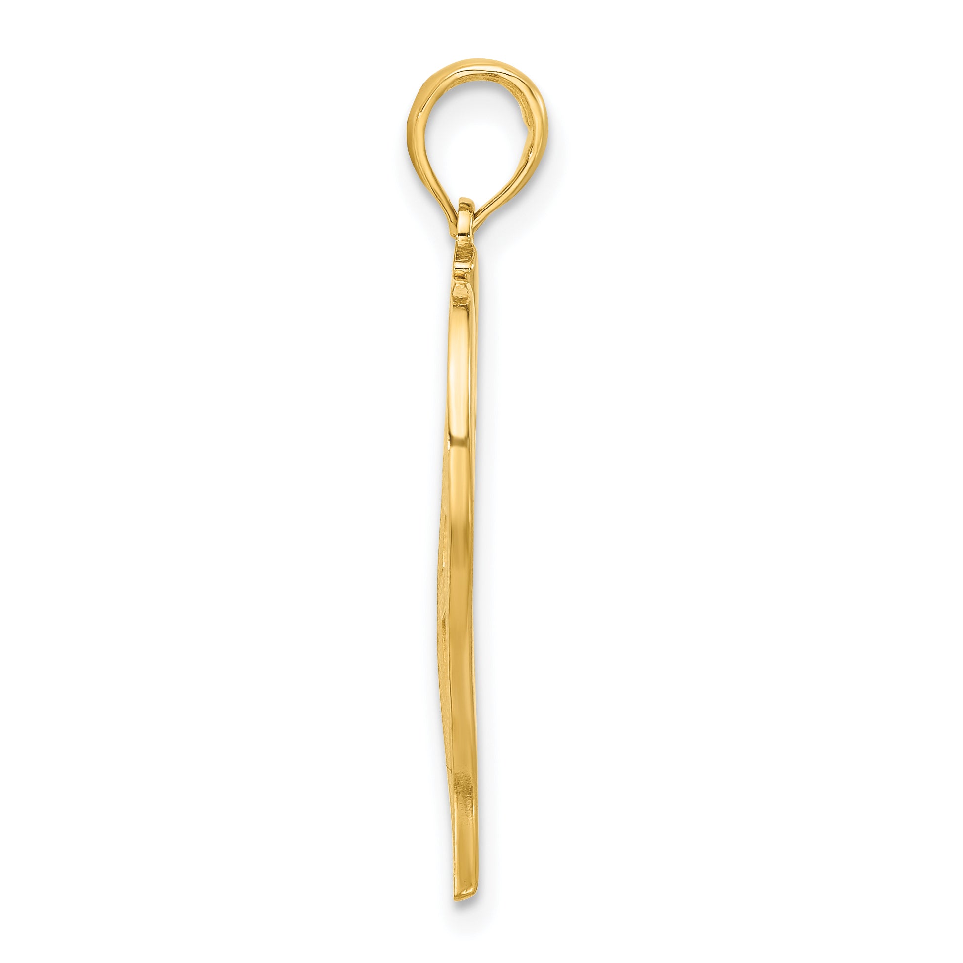 14k Polished Leaf Pendant Secondary image