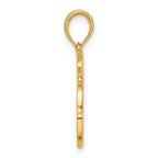 14K Polished Prancing Reindeer Charm