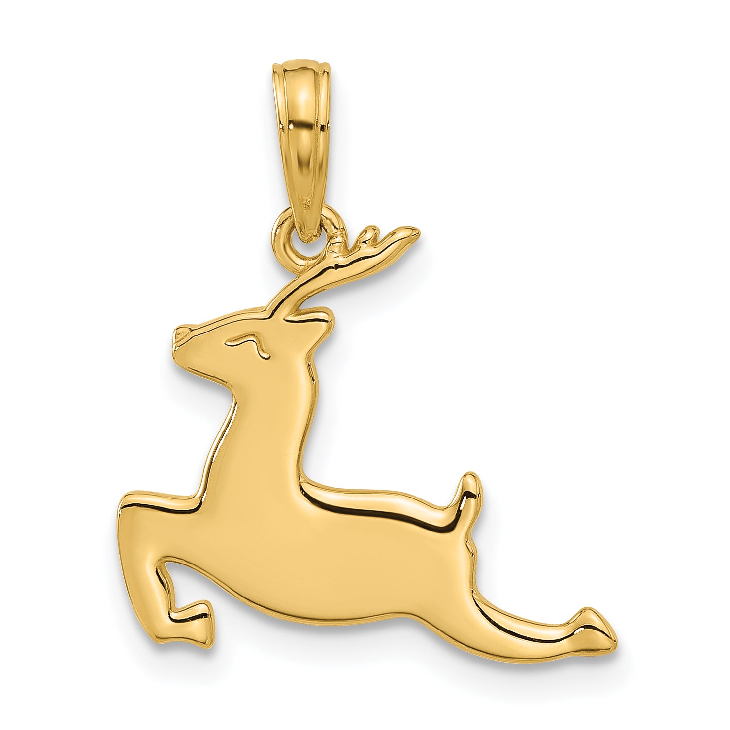 14K Polished Prancing Reindeer Charm Main image