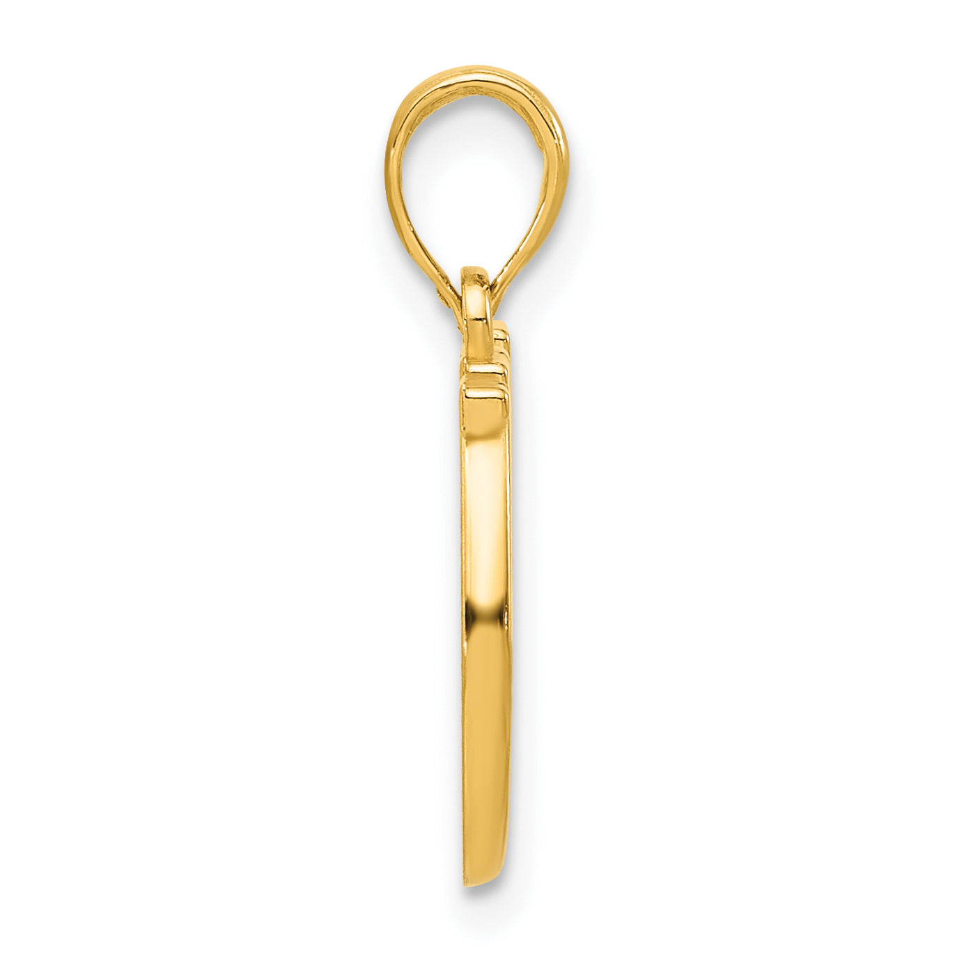 Double Horseshoe Pendant in 14K Yellow Gold, 21mm Brushed & Polished Secondary image