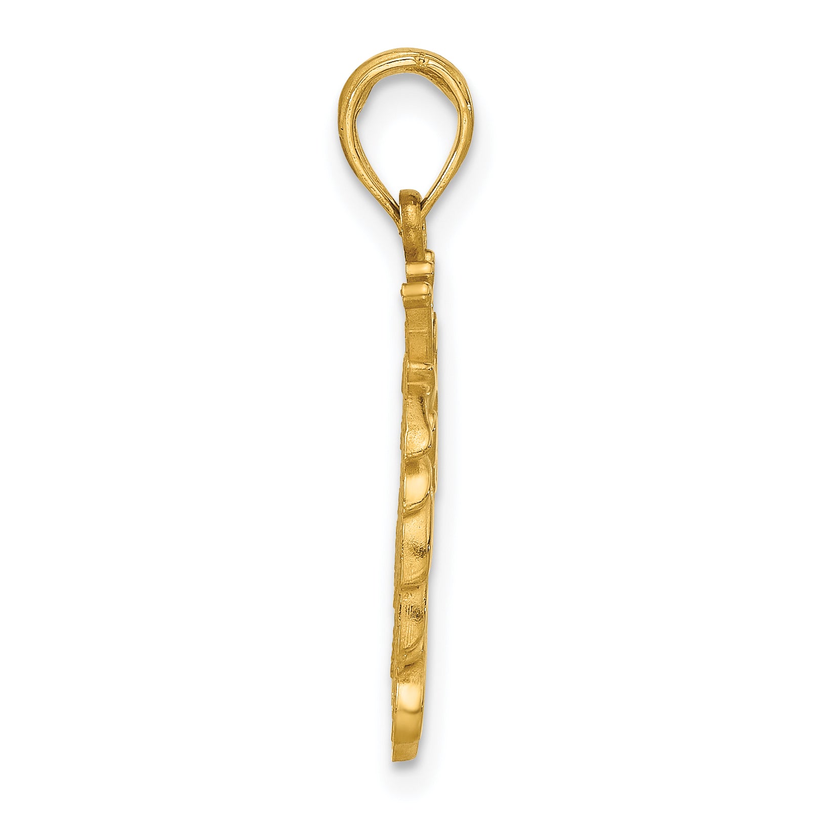 14K Polished Lion Head with Crown Pendant Secondary image