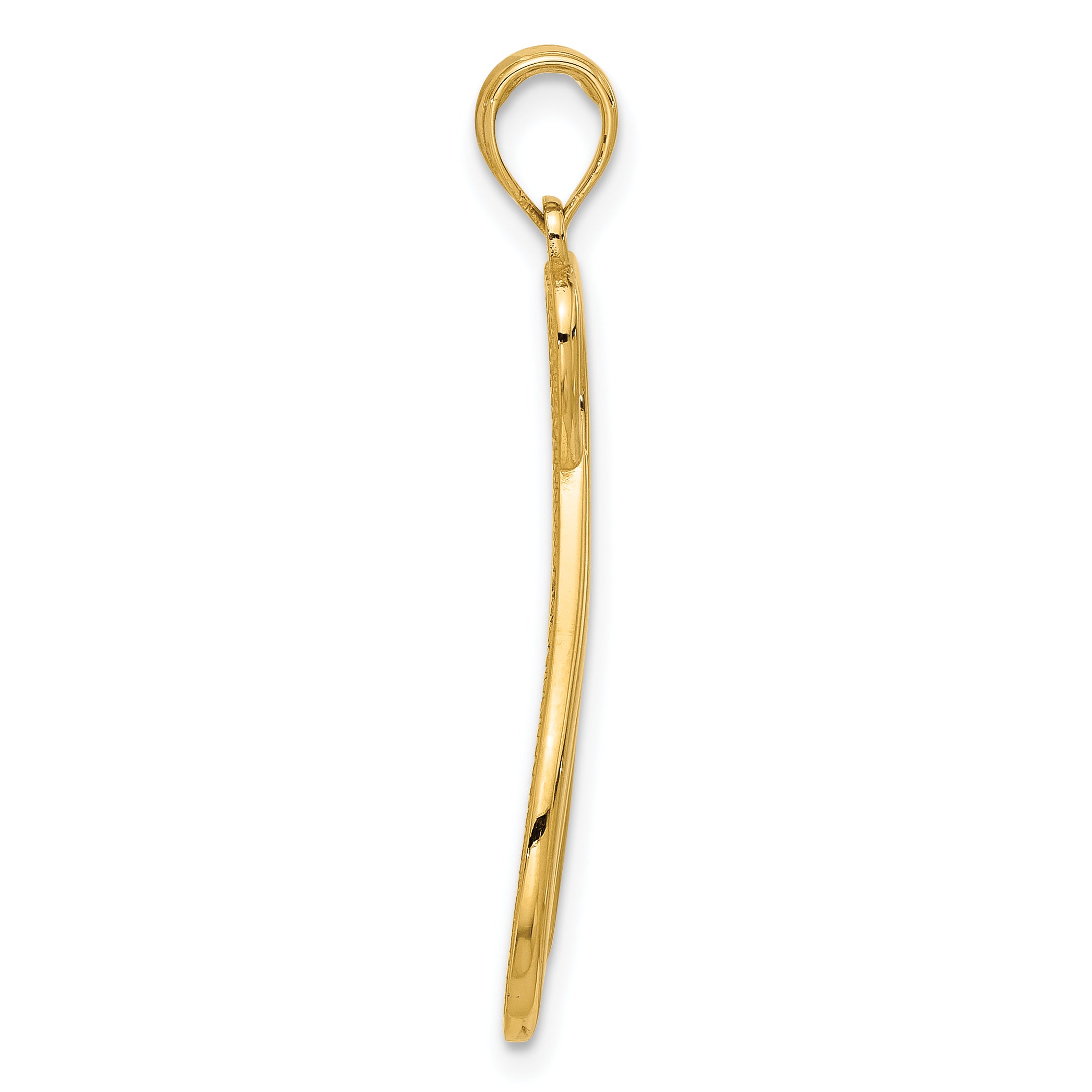 14k Polished Awareness Ribbon Pendant Secondary image
