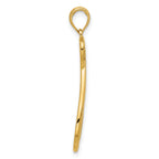 14k Polished Awareness Ribbon Pendant