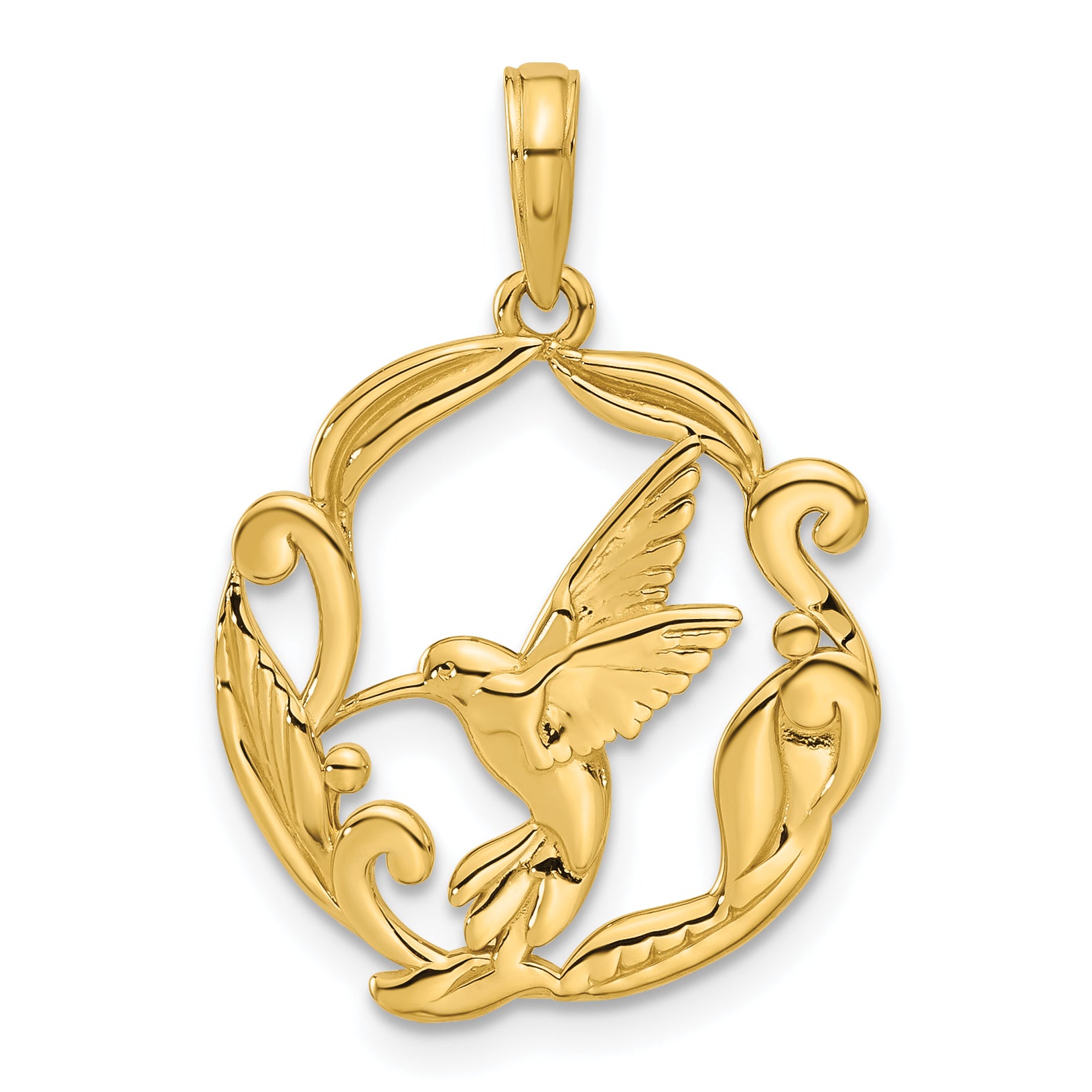 14K Polished Fancy Hummingbird Charm Main image