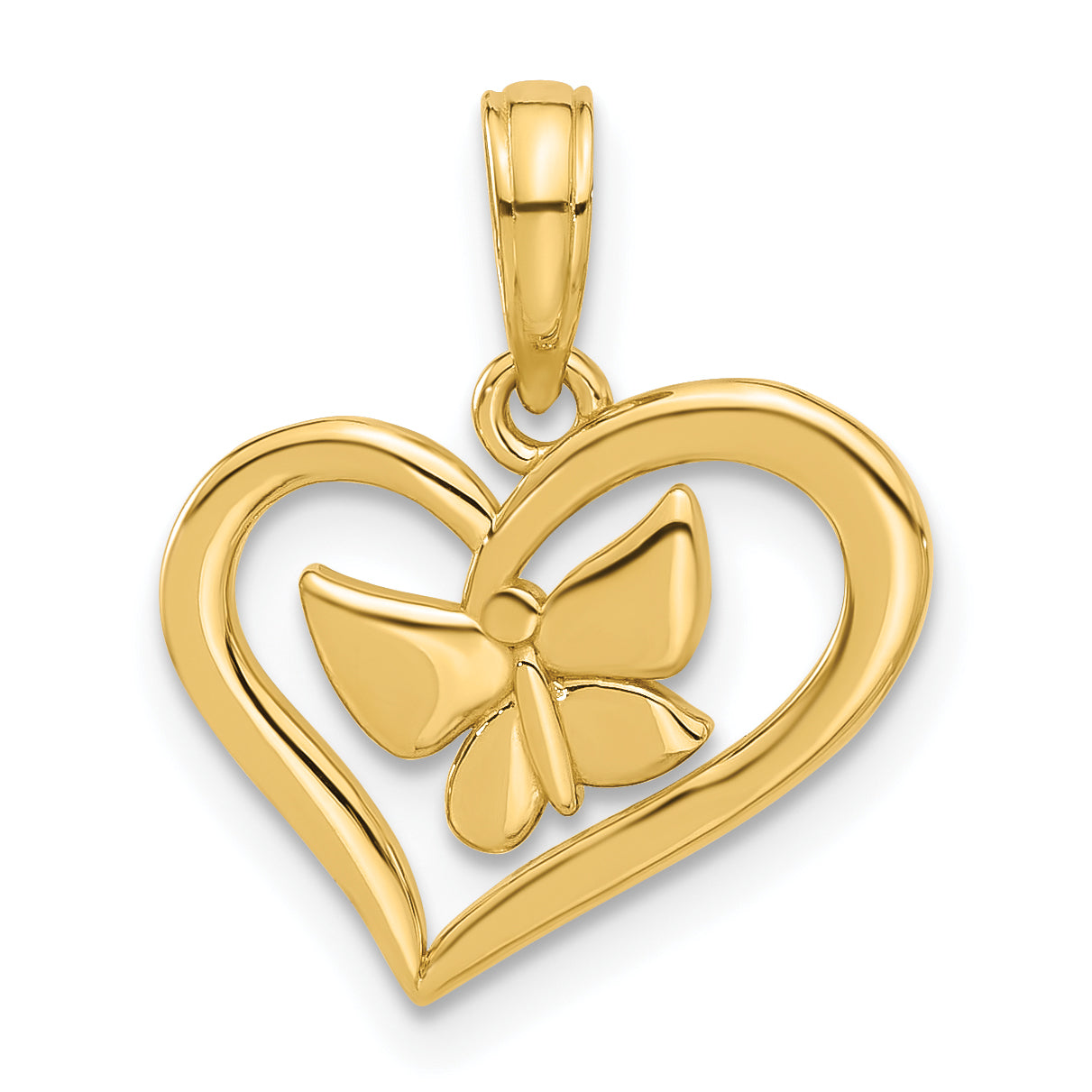 14k Polished Fancy Heart and Butterfly Charm Main image