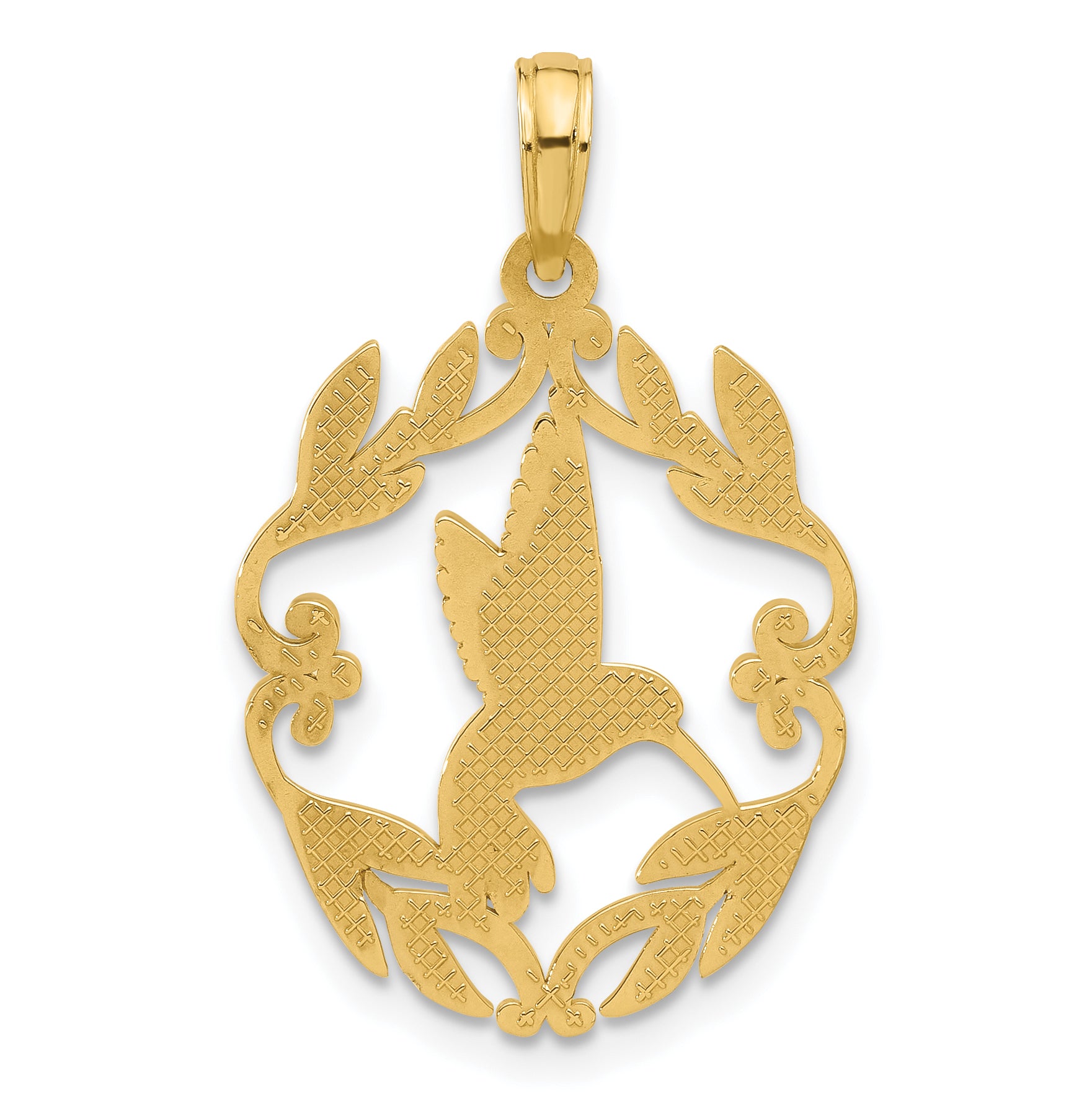 14K Polished Fancy Hummingbird Charm