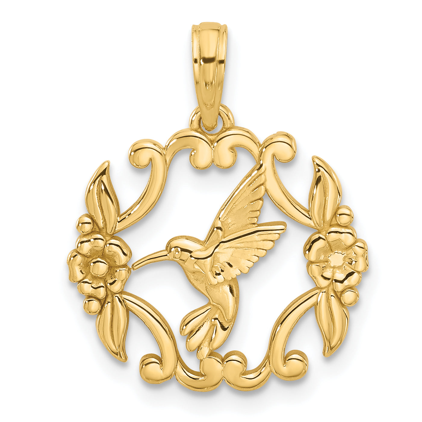 14K Polished Fancy Hummingbird Charm Main image