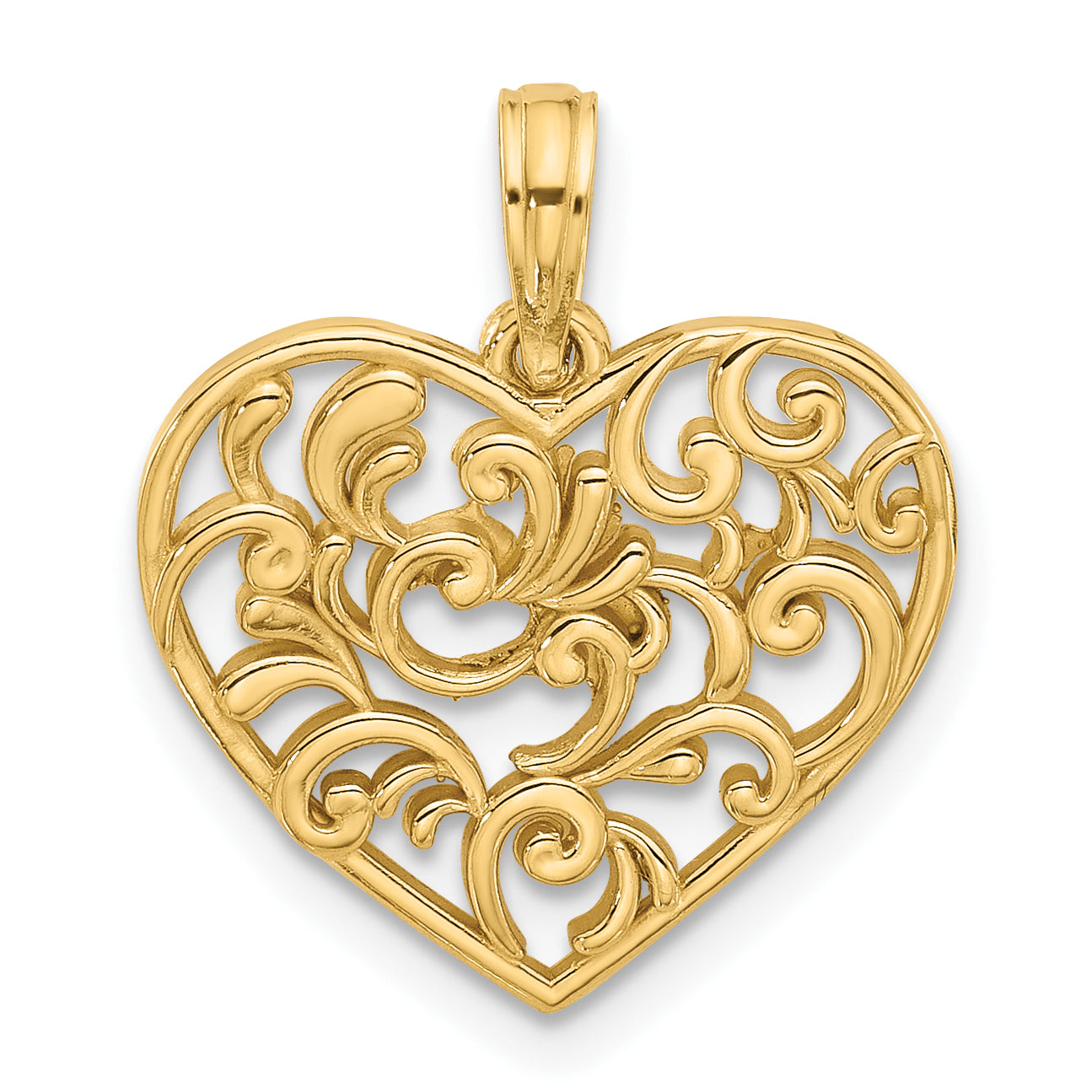 14K Polished Fancy Heart Charm Main image