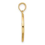 14K Polished  Circle with Tree Charm