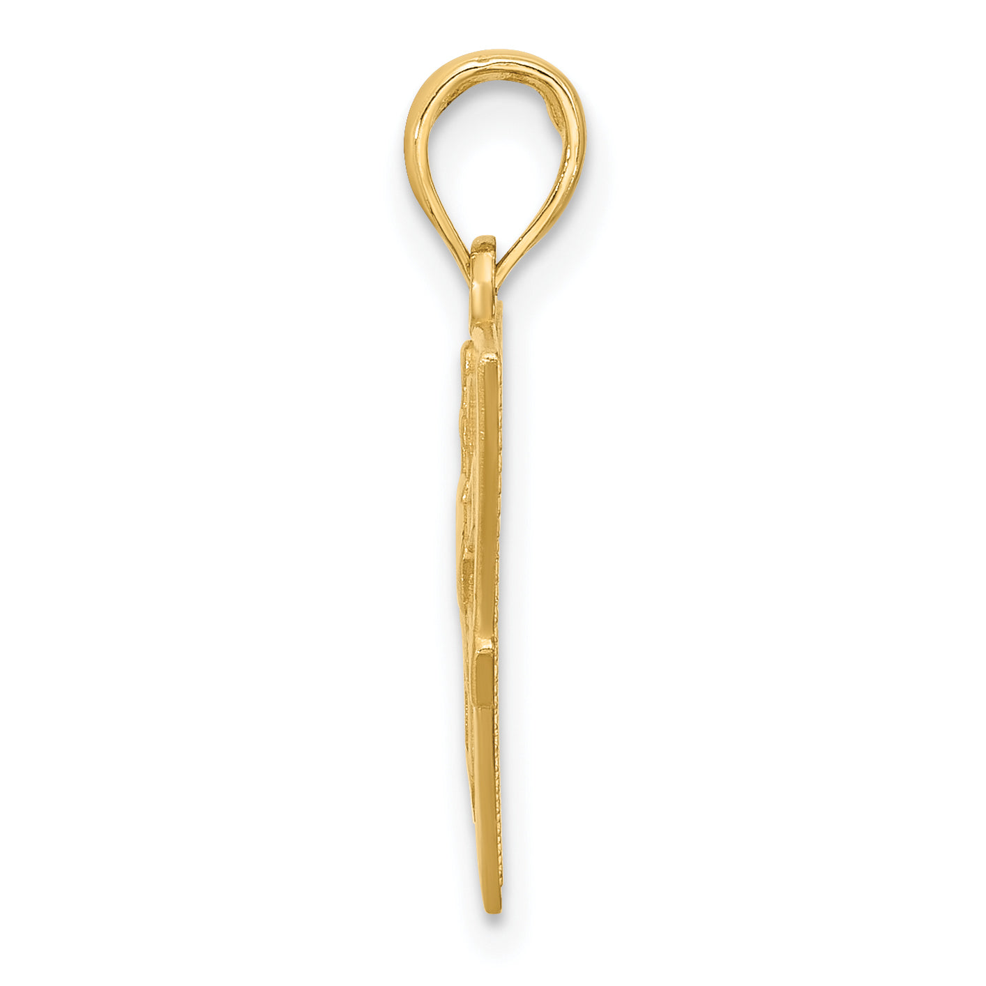 14K Polished Triangle Caduceus Charm Secondary image