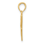 14K Polished Triangle Caduceus Charm
