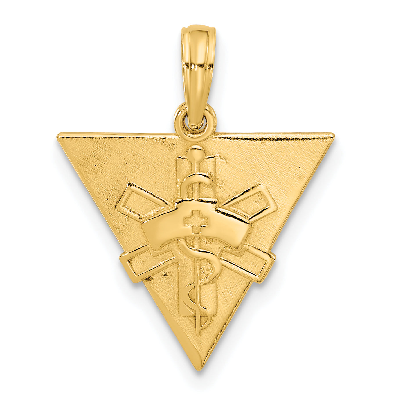 14K Polished Triangle Caduceus Charm Main image