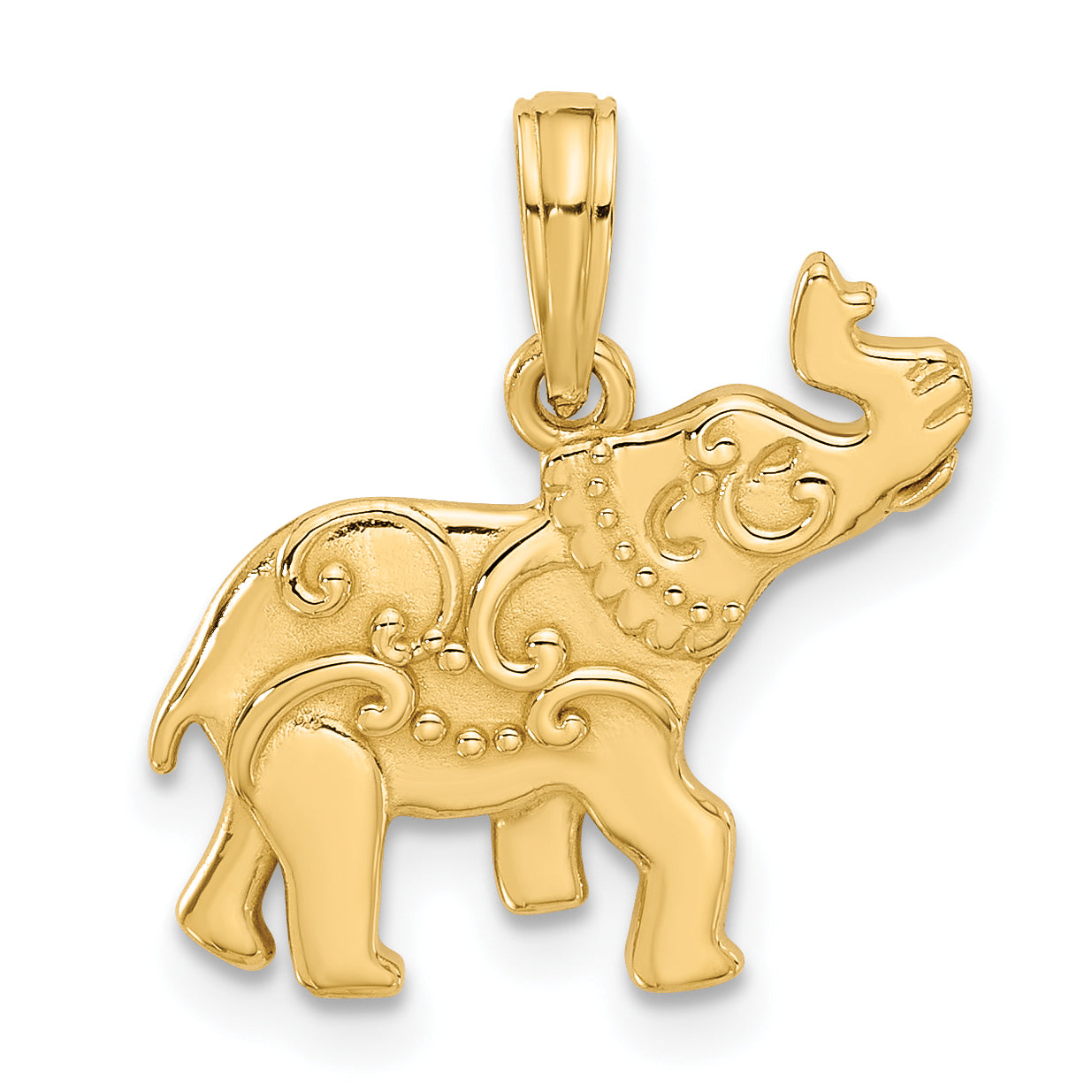 14K Polished Fancy Elephant Charm Main image