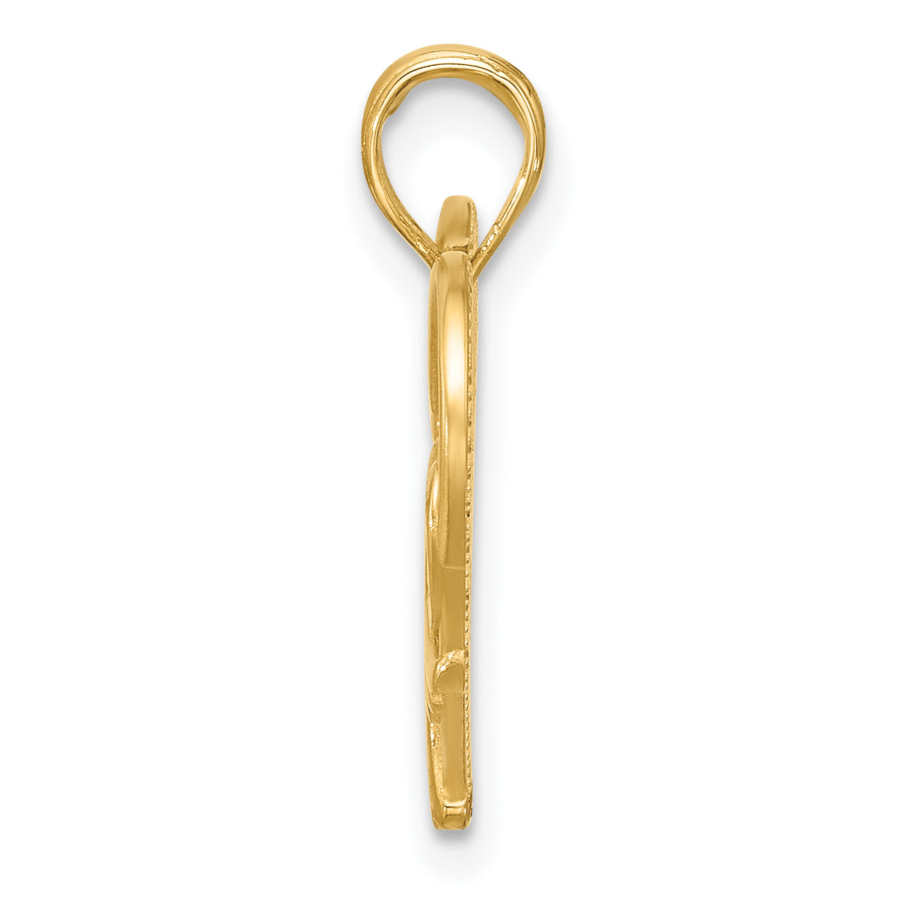14K Polished and Brushed Fancy Heart Charm Secondary image
