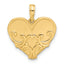 14K Polished and Brushed Fancy Heart Charm