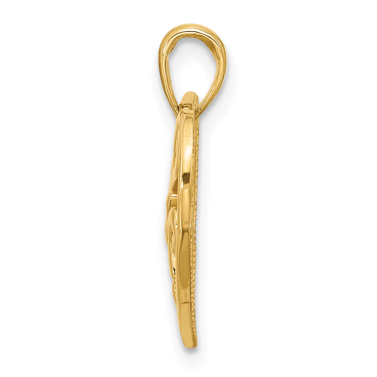 14K Polished Fancy Flower and Heart Charm Secondary image
