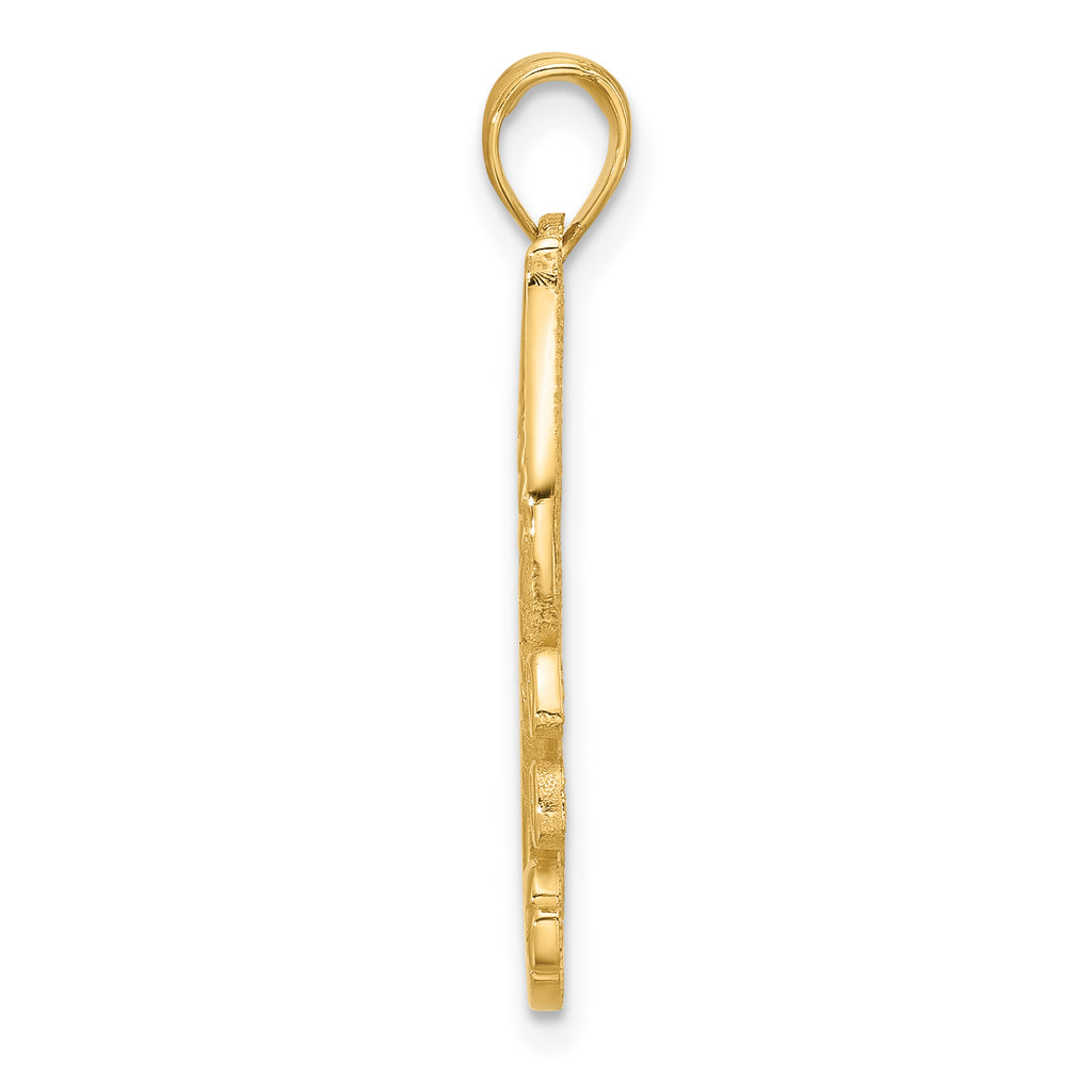 14K Polished Fancy Seahorse Charm