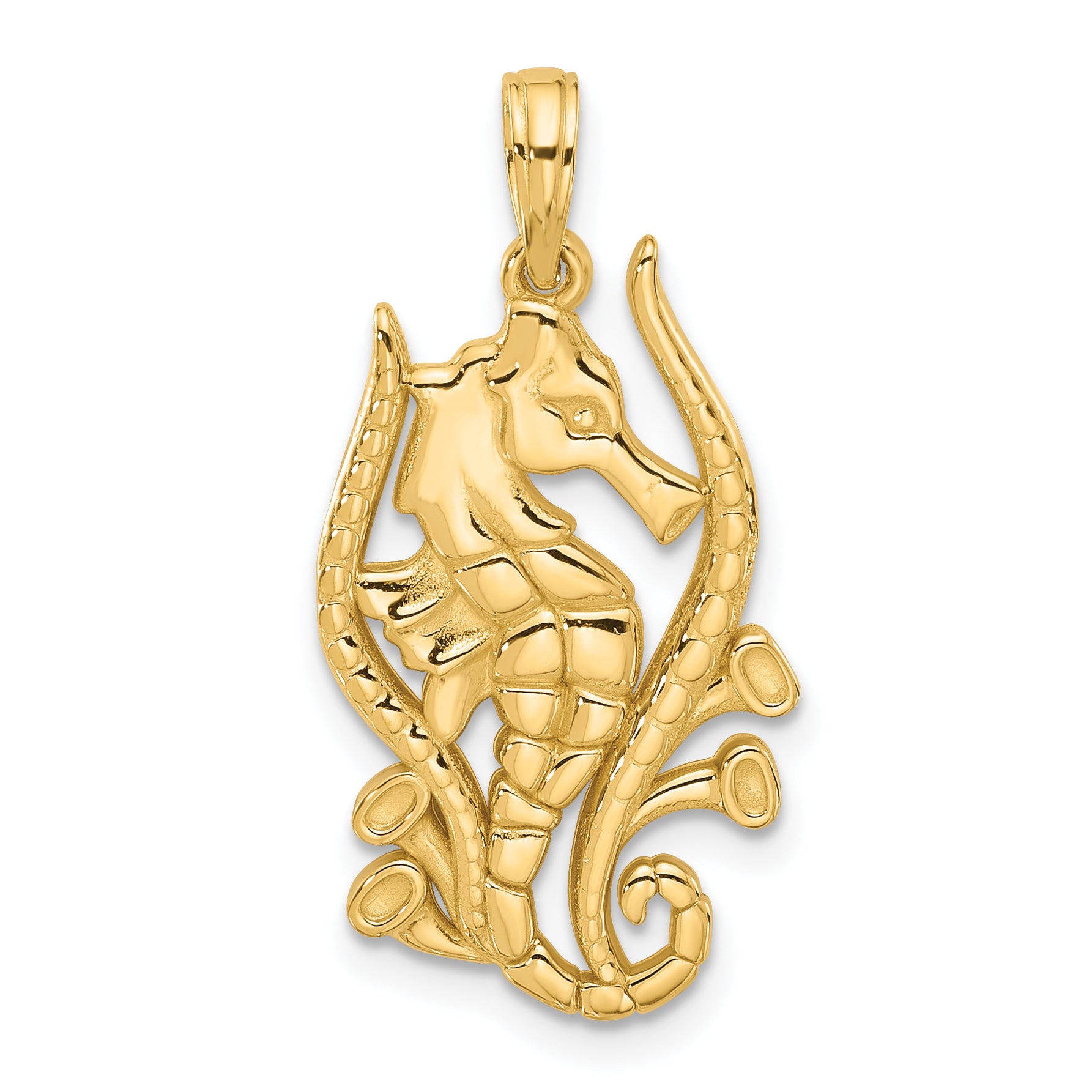 14K Polished Fancy Seahorse Charm Main image