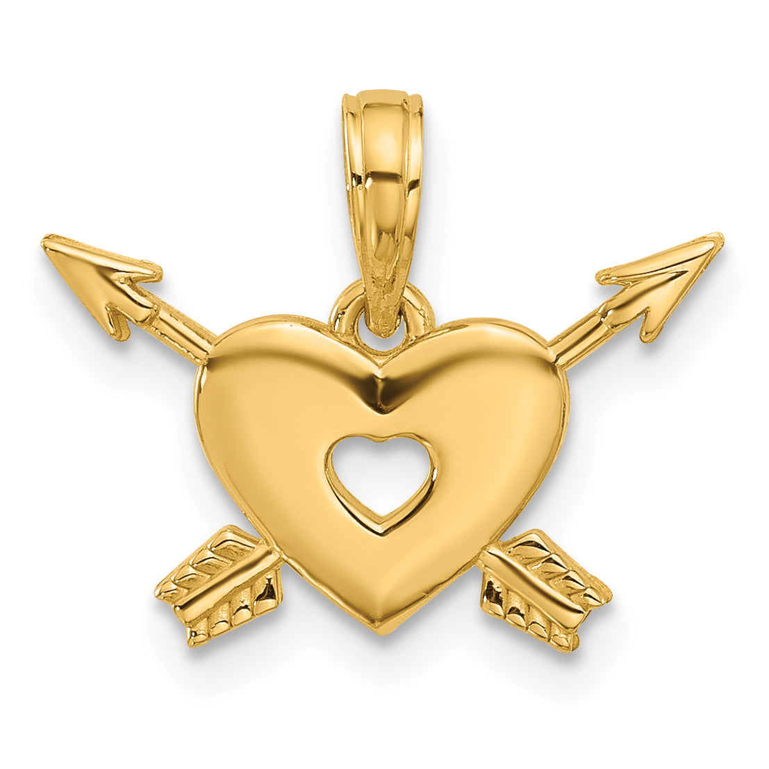 14K Polished Heart and Arrows Charm Main image