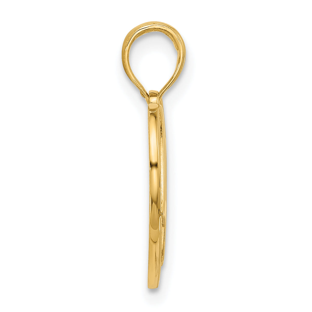 14K Polished Fancy Love Heart Charm