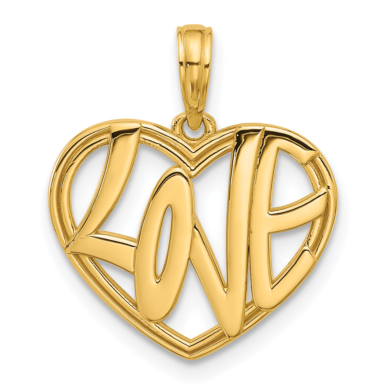 14K Polished Fancy Love Heart Charm Main image