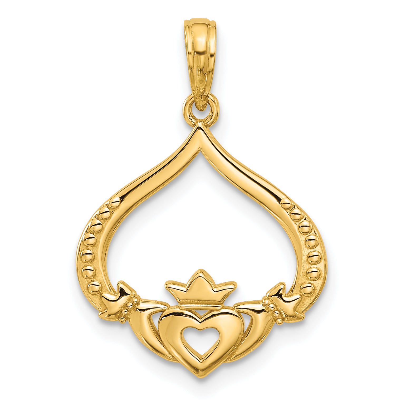 14k Polished Claddagh Pendant Main image