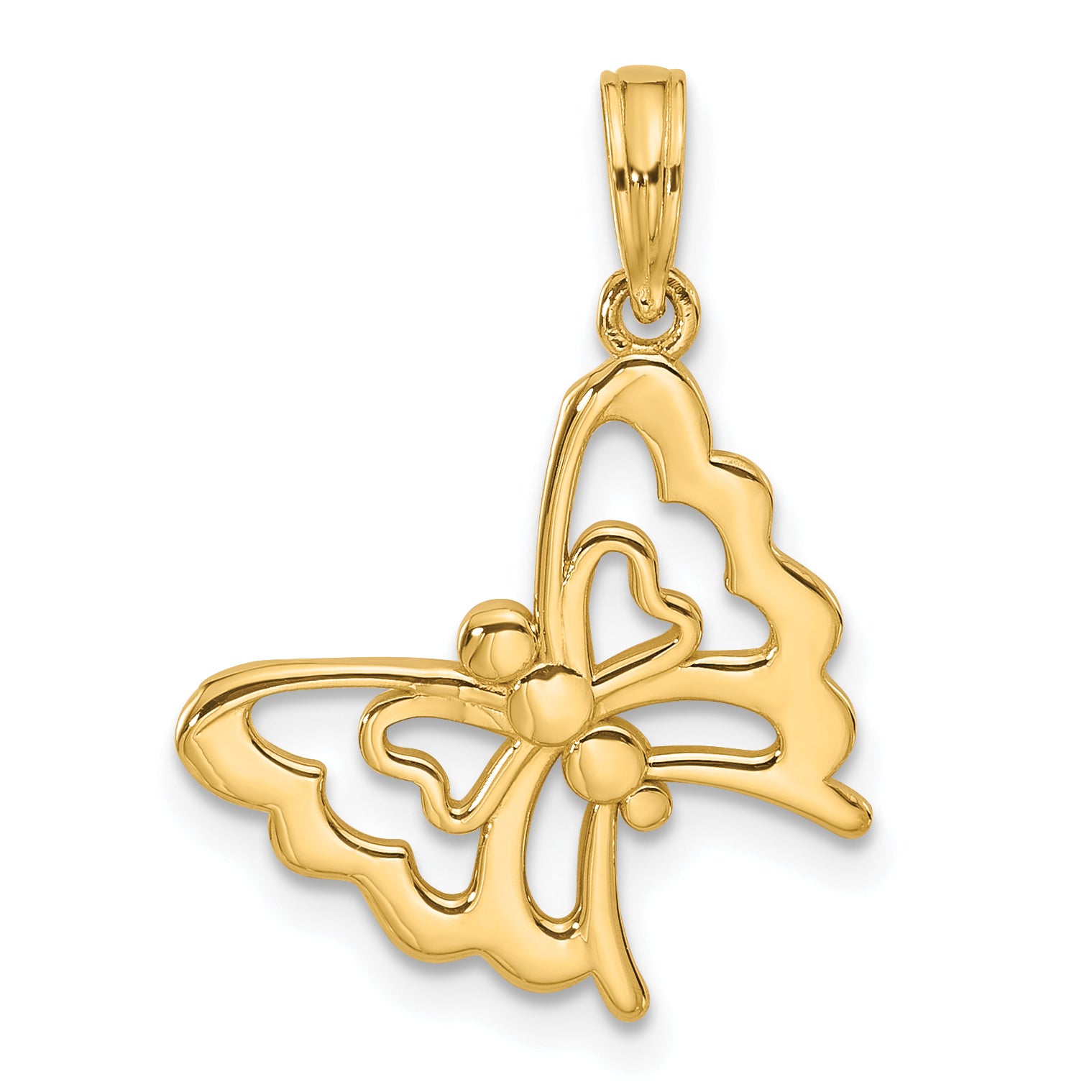 14K Polished Fancy Butterfly Charm Main image