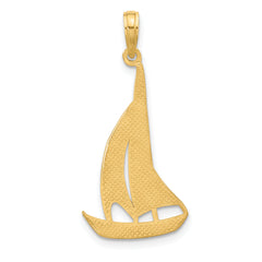 14K Polished Sailboat Charm