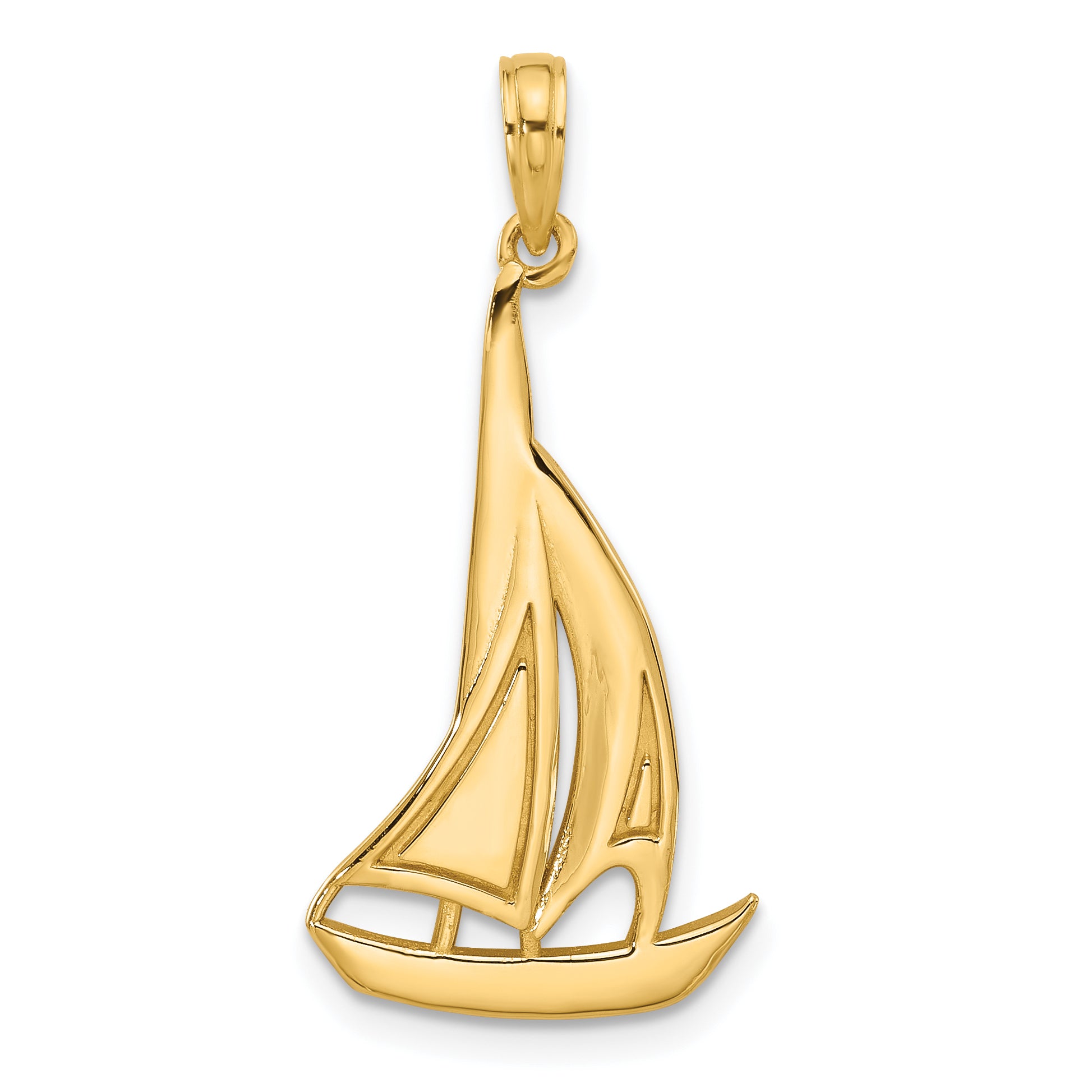 14K Polished Sailboat Charm Main image