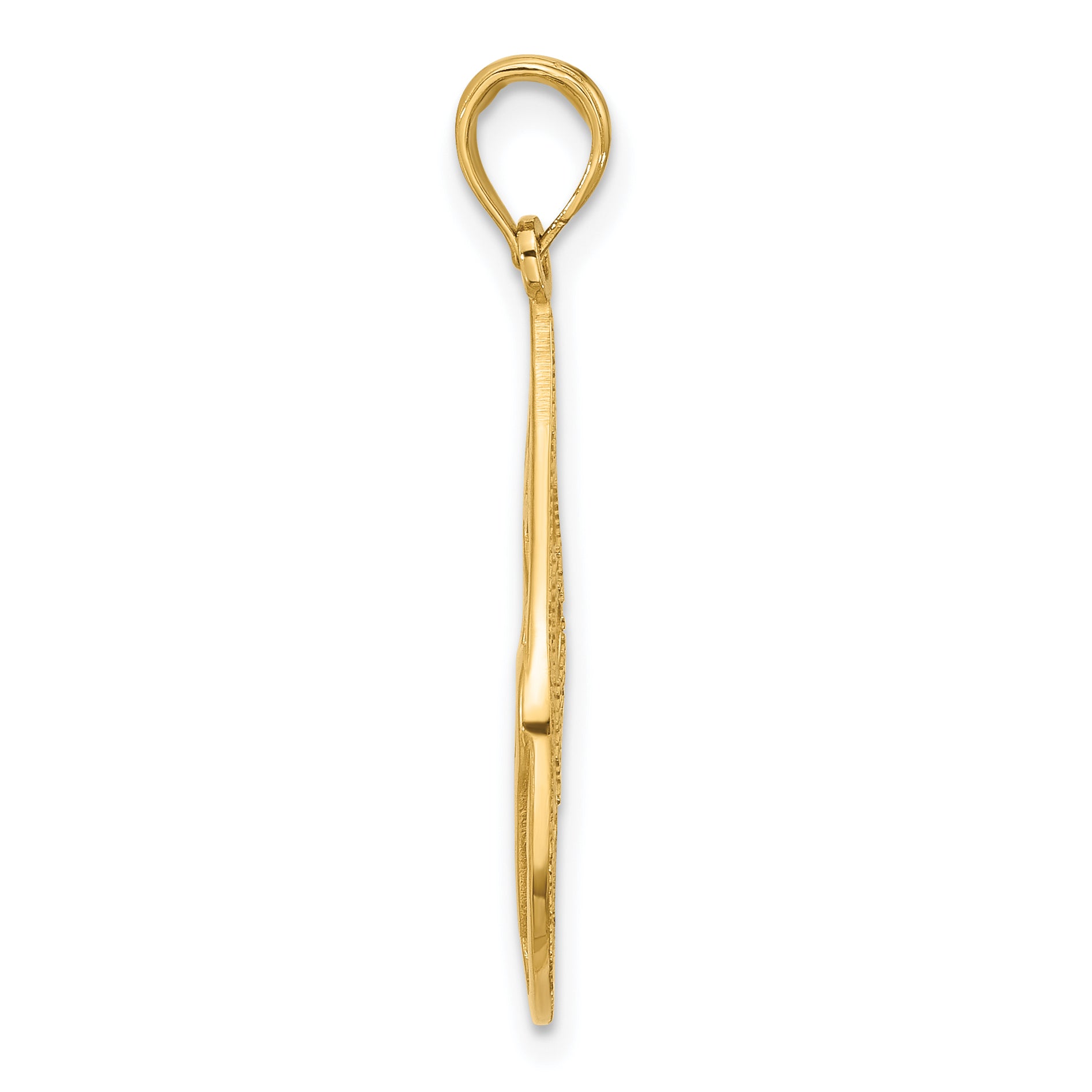 14K Polished Fancy Butterfly Teardrop Charm Secondary image