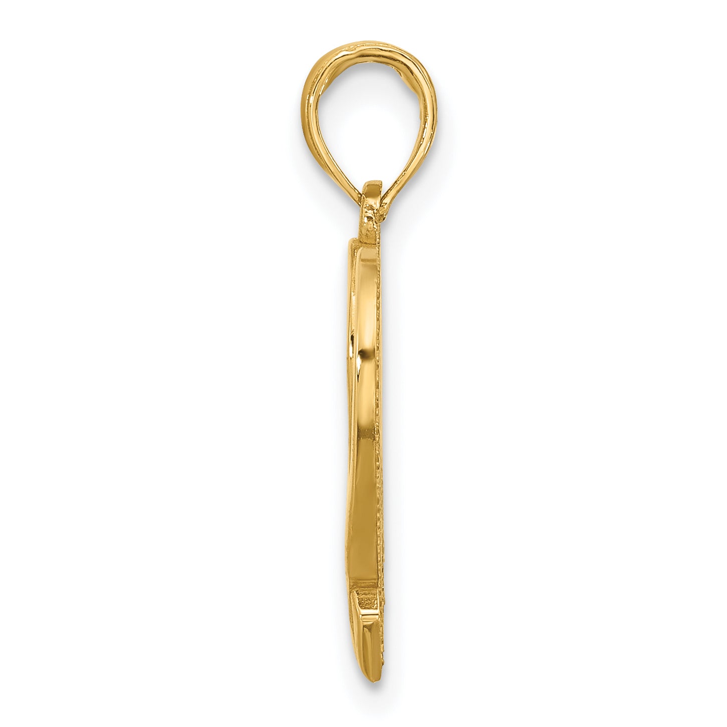 14K Polished Awareness Ribbon and Heart Charm Secondary image