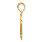 14K Polished Awareness Ribbon and Heart Charm