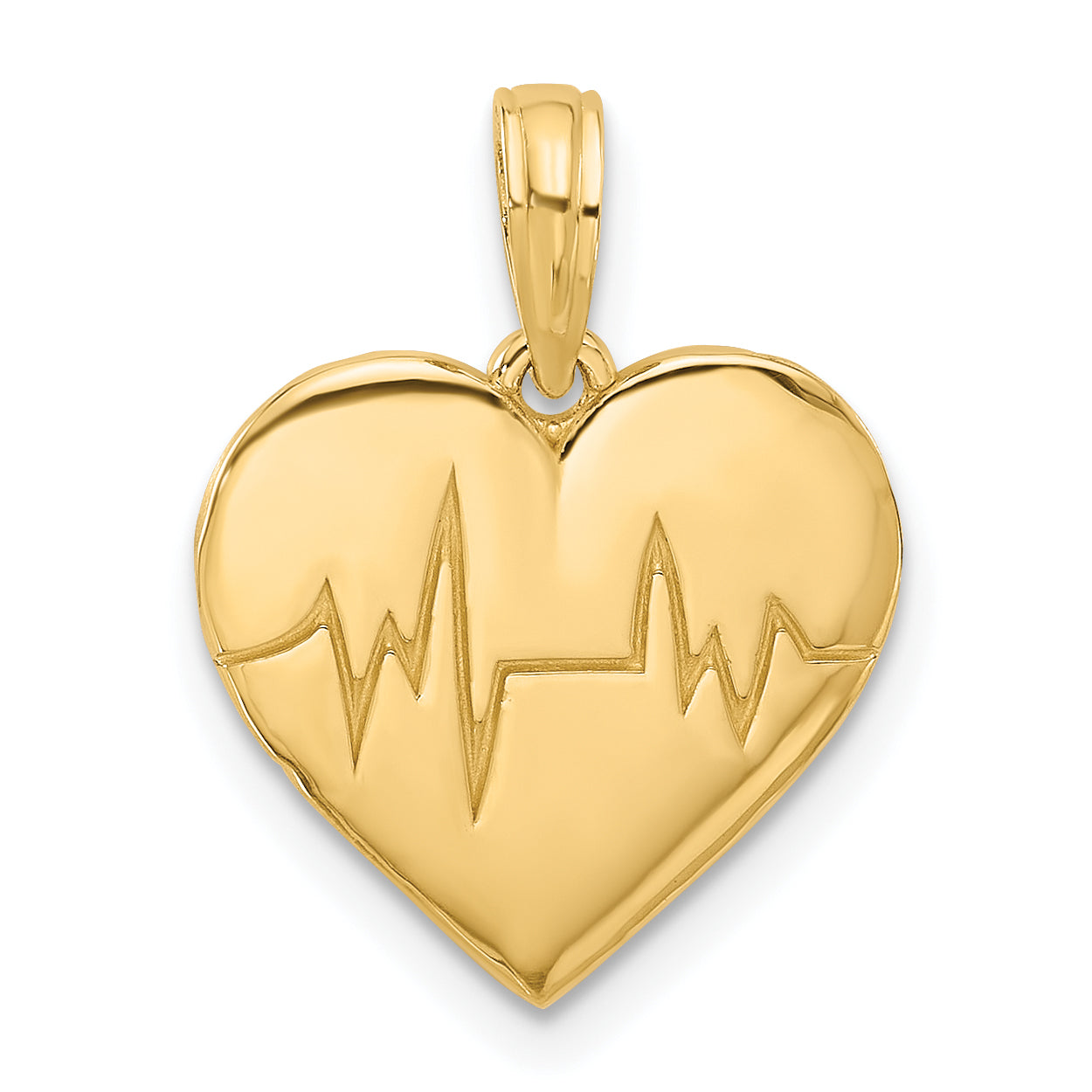 14K Polished Fancy EKG Heart Charm Main image
