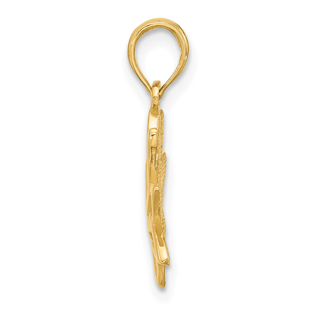 14K Polished Fancy Flower Charm