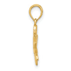 14K Polished Fancy Flower Charm