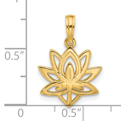 14K Polished Fancy Flower Charm
