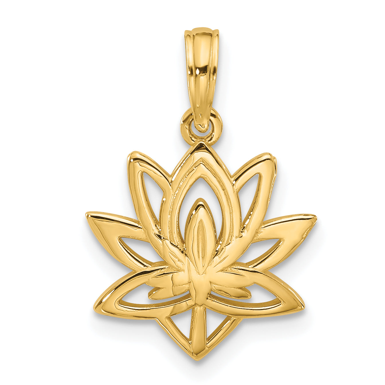 14K Polished Fancy Flower Charm Main image
