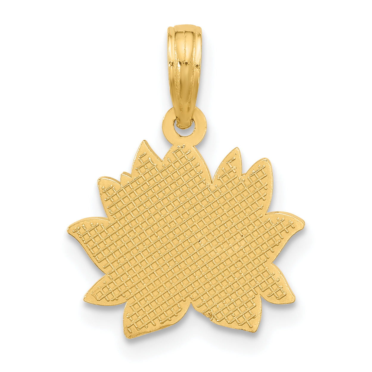 14KY Polished Flower Pendant