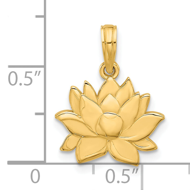 14KY Polished Flower Pendant