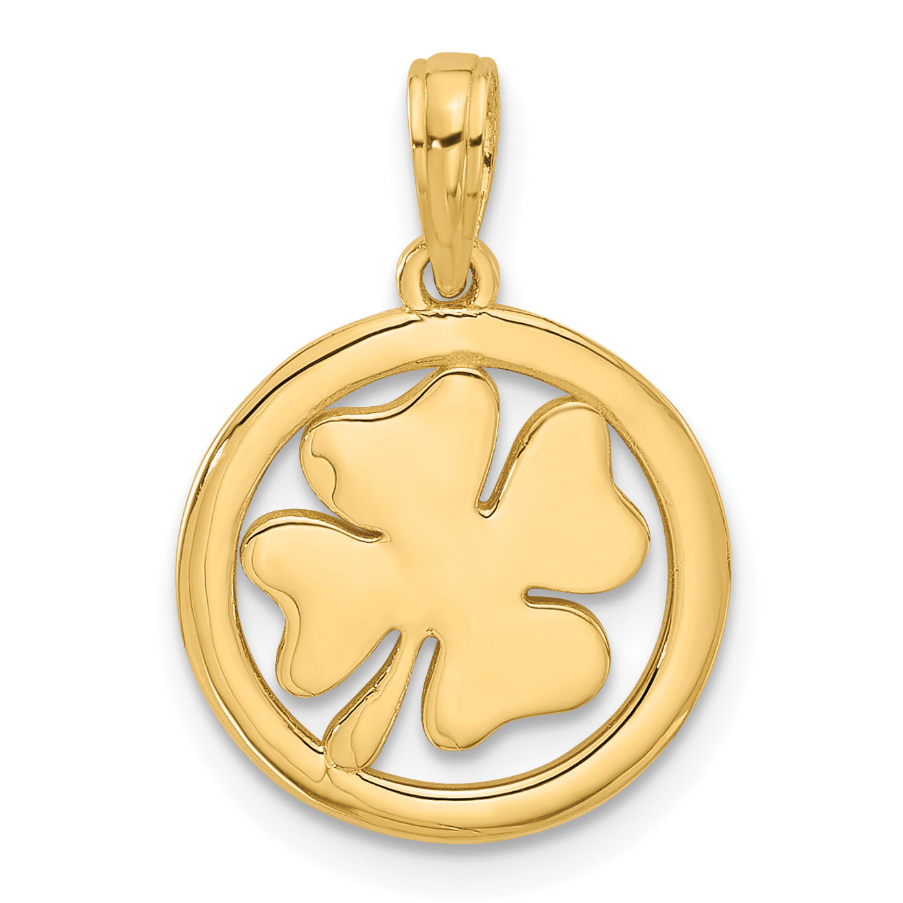 14K Polished Fancy Shamrock Charm Main image