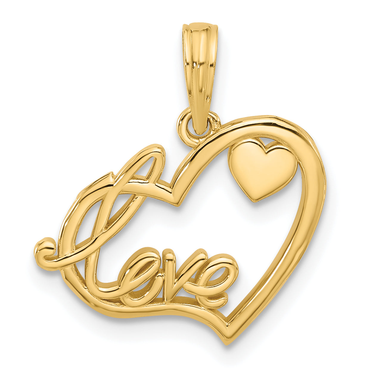14K Polished Fancy Love and Hearts Charm Main image