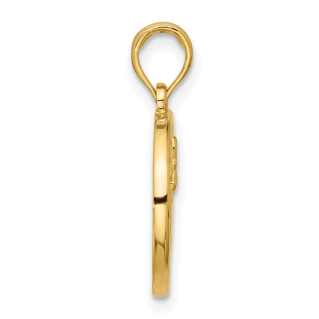 14k Polished Round Sagittarius Pendant