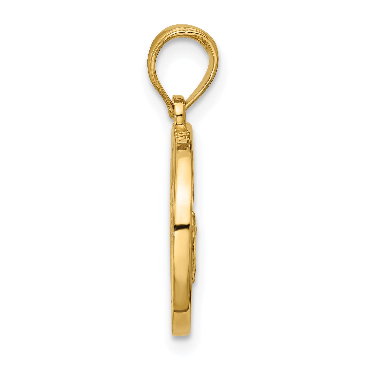14K Polished Round Taurus Pendant Secondary image