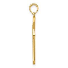 14K Polished Pointed Christian Cross Pendant