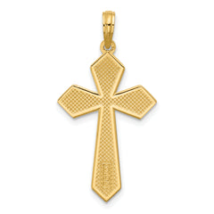 14K Polished Pointed Christian Cross Pendant