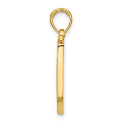 14K Polished Shield with Cross Pendant