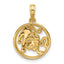 14K Polished Round Leo Pendant