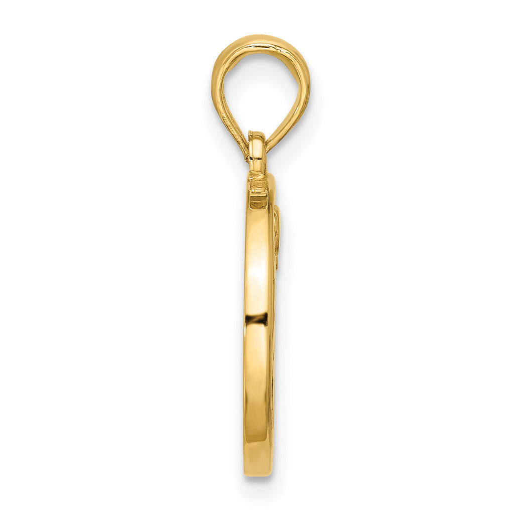14K Polished Round Aries Pendant