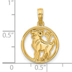 14K Polished Round Aries Pendant