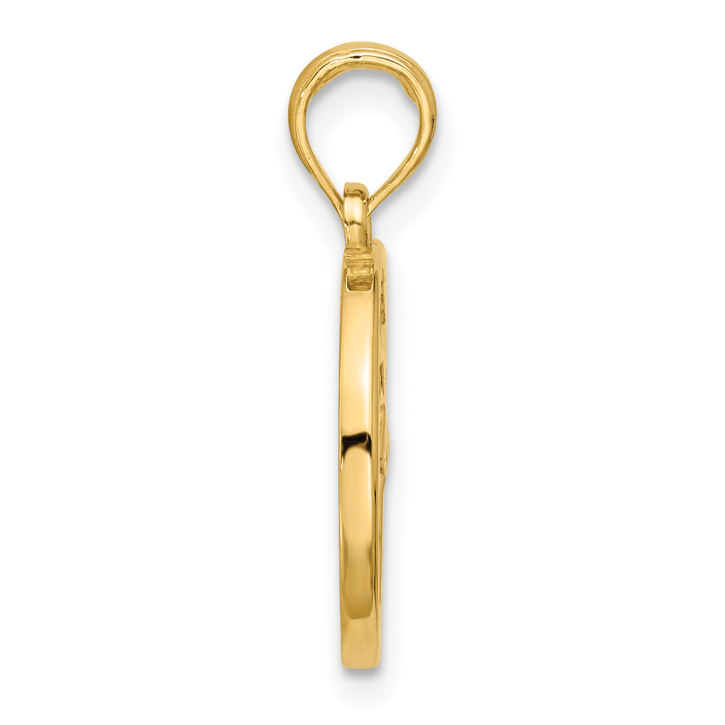 14K Polished Round Libra Pendant